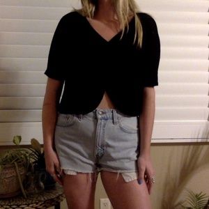 Urban Outfitters Project Social T Black Crop Top